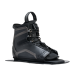 Angled view of Stance Aluminum Front Boot in black showing open toe and padded ankle support.