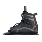 Opposite side view of Stance Aluminum Front Boot in black with logo detail and heel support.