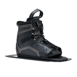 Angled view of Stance Aluminum Rear Boot in black showing open toe and side panel details.