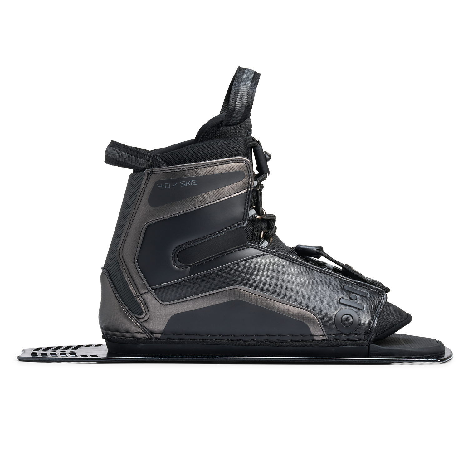 Opposite side view of Stance Aluminum Rear Boot in black with logo detail and ankle padding.