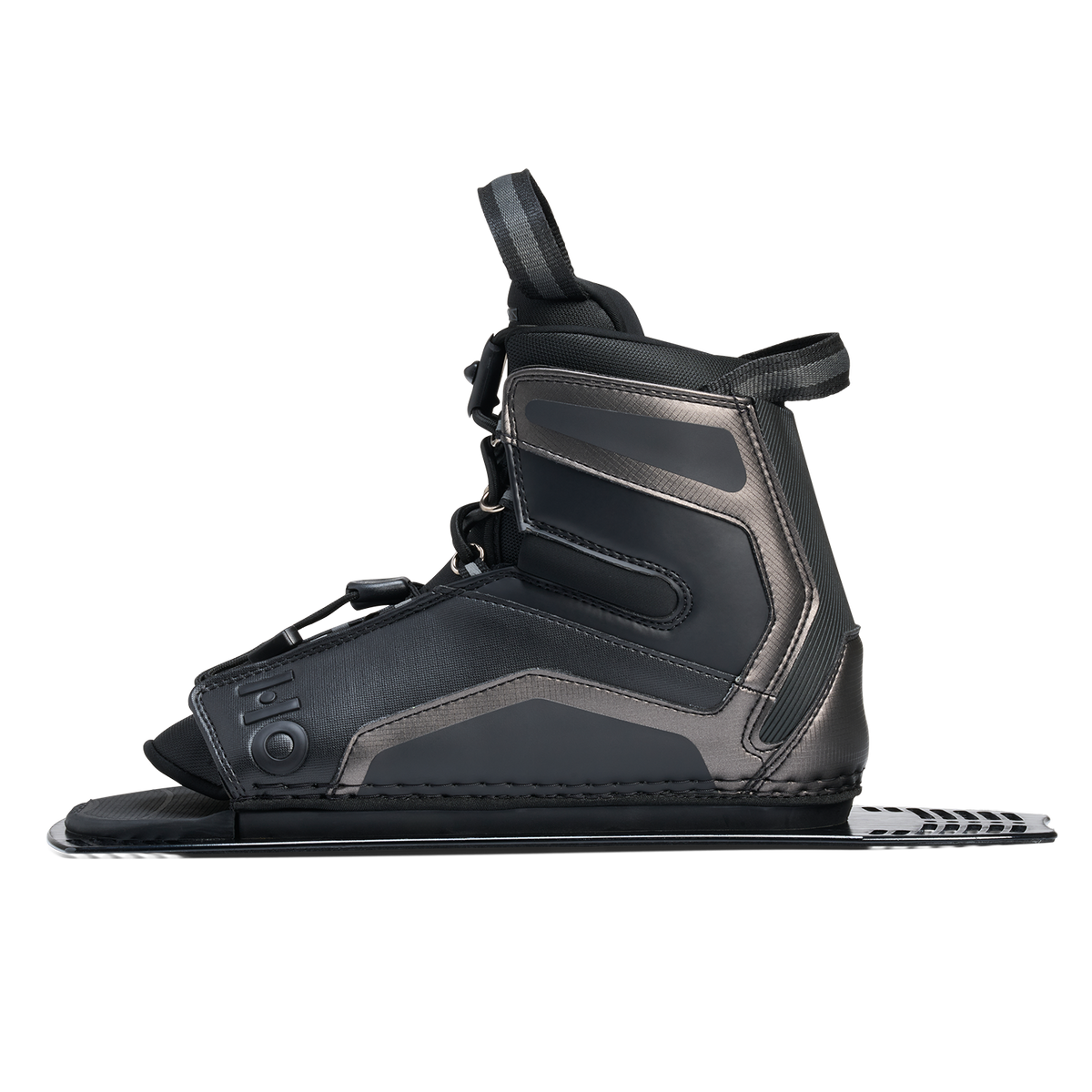 Side view of Stance Aluminum Rear Boot in black with lace-up design and reinforced panels.