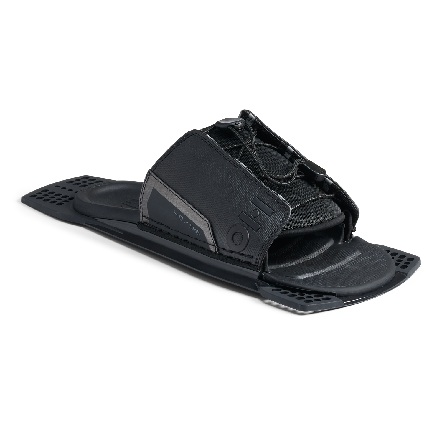 Angled view of Stance UltraLite Adjustable Rear Toe Plate in black and gray.