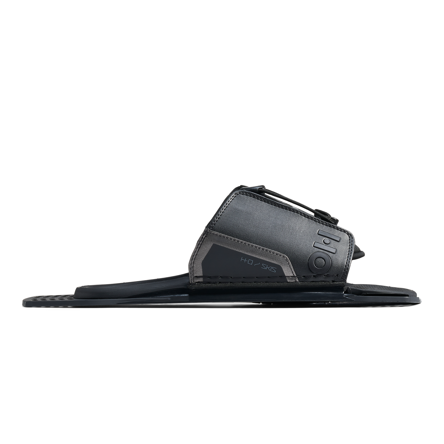 Side profile of Stance UltraLite Adjustable Rear Toe Plate in sleek black and gray.