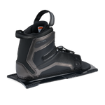 Rear angled view of Stance UltraLite Front Boot in black with pull loop and padded high ankle.