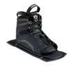 Angled front view of Stance UltraLite Rear Boot in black with lace closure on baseplate.