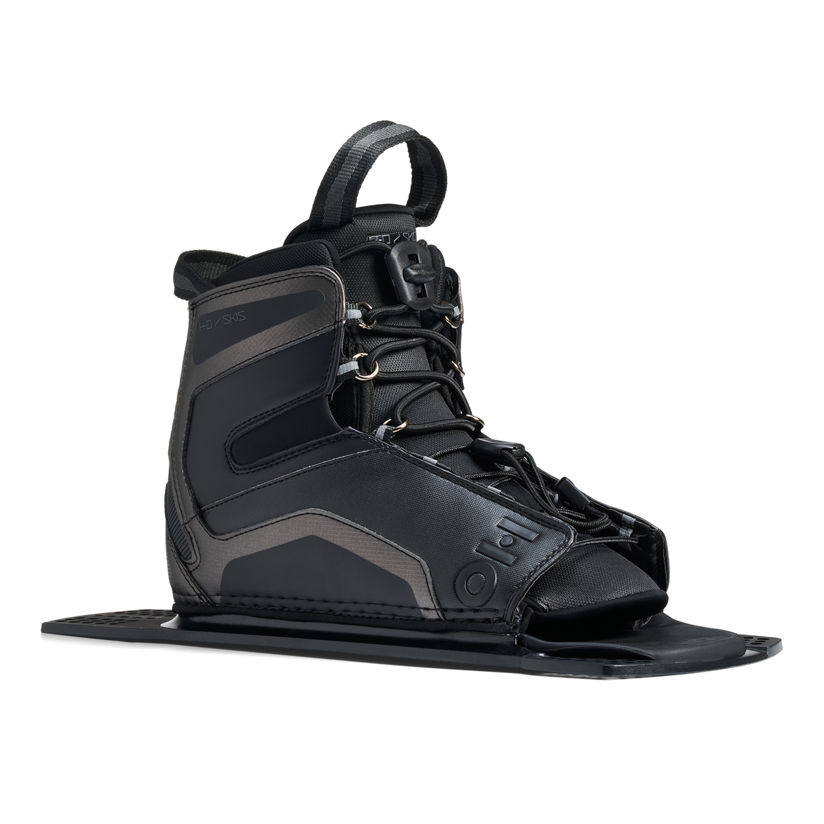 Angled front side view of Stance UltraLite Rear Boot with dark gray overlays on baseplate.