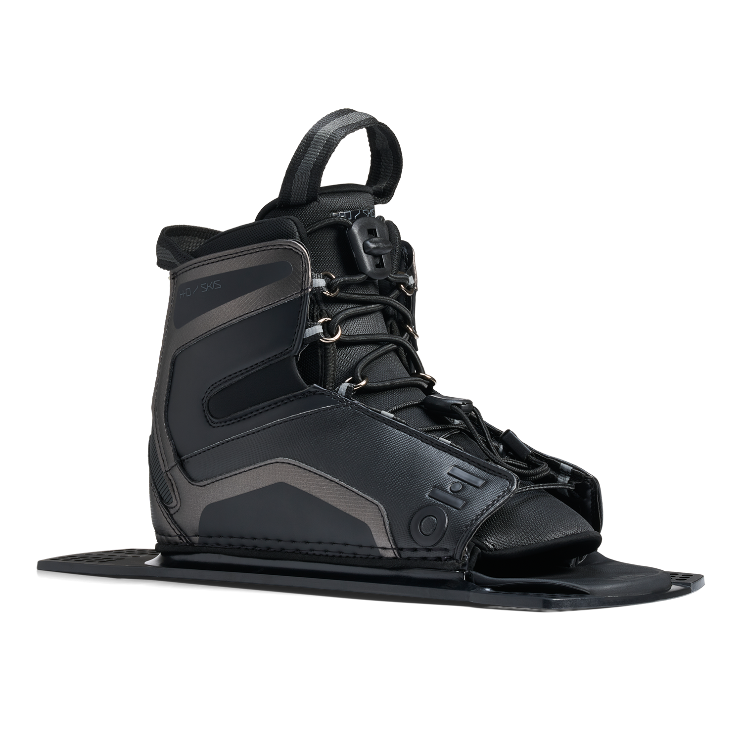 Angled front side view of Stance UltraLite Rear Boot with dark gray overlays on baseplate.