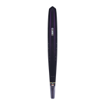 Top view of Womens Carbon OMNI ski in black with purple accents, a centered OMNI logo, and a sleek narrow shape.