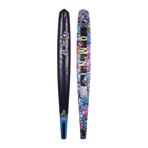 Side-by-side views of the Future OMNI - Wacky Toons waterski featuring vibrant cartoon graphics and a sleek gradient design.
