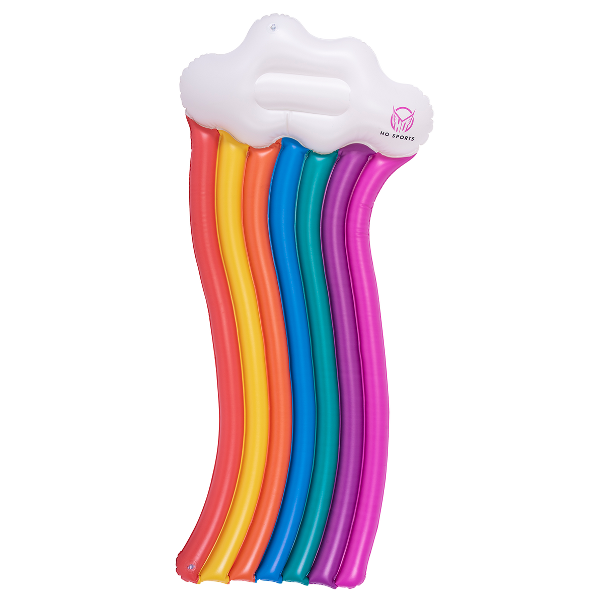 Top view of Rainbow Float showing a curved rainbow design with red, yellow, blue, green, and purple sections.