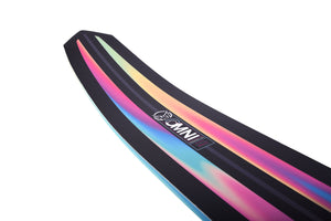 Top view of the tip of a waterski with 'OMNI' and HO Sports branding on a white background