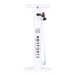 White HO Sports high-pressure hand pump with a T-handle, hose, and logo on the front.