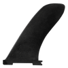 Side view of a black paddleboard fin with the HO Sports logo embossed near the base.