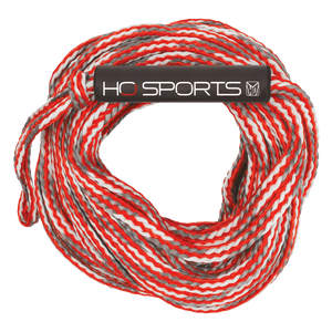 Coiled 2K Tube Rope in red with a black "HO Sports" handle wrap.