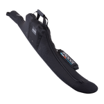 Angled view of Syndicate Neo Bag with Fin Protector 63-66 showing a black padded ski bag with handles and a zipper.