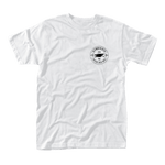 Front view of the Turn T-Shirt White, a white grey short-sleeve tee with a small Syndicate Water Skis logo on the chest.