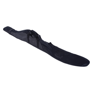 Angled view of the Universal Slalom Bag - Black, showing its sleek, padded design for ski storage and transport.