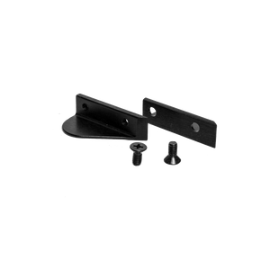 Top view of the Black Oxide Wing Set, two black angled fin wings with two mounting screws.
