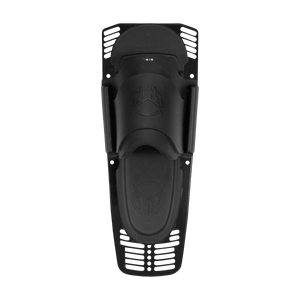 Top view of Rear Toe Plate showing a black open-toe waterski binding with an embossed HO logo.