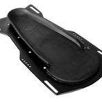 Angled view of the black Stance Boot Front Plate w/ Footbed, highlighting its textured surface and raised foot support.
