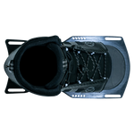 Top view of the black Stance 130 Front waterski boot with lace-up closure and padded interior.