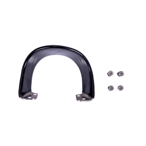 Top view of the Syndicate Hardshell Toe Loop, a U-shaped black component with four included screws.