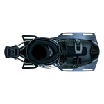 Top view of the Syndicate Hardshell boot, black with a padded liner, metal buckles, and a reinforced toe cap.