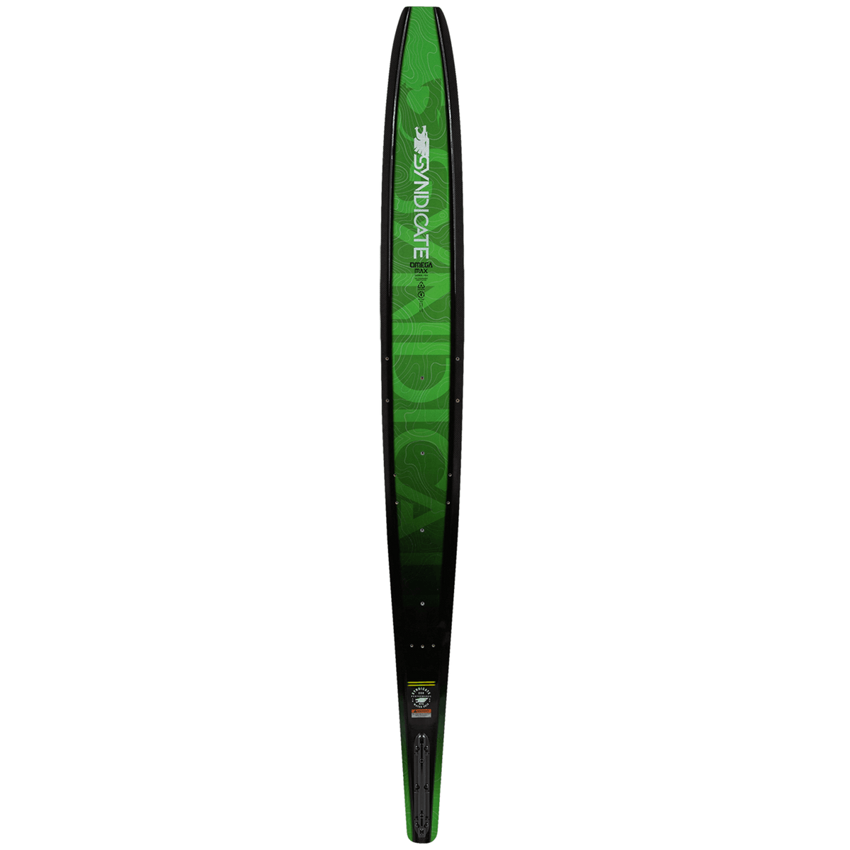 Top view of the Syndicate Omega Max, showing a green and black design with topographic graphics.